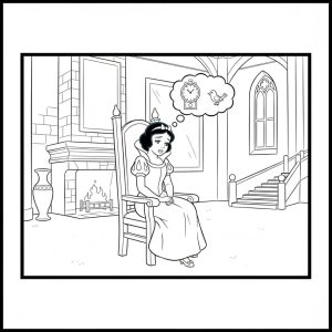 Tô màu Nàng Bạch Tuyết Buồn dễ thương cho bé