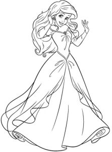 Tô màu Nàng Tiên Cá Trong Bộ Váy Lộng Lẫy dễ thương cho bé