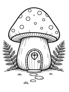 Tô màu Ngôi Nhà Nấm Dễ Thương giúp bé rèn luyện khả năng tô màu