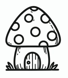 Tô màu Ngôi Nhà Nấm Đơn Giản Cute giúp bé rèn luyện khả năng tô màu