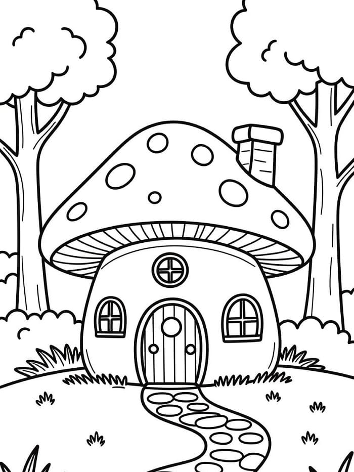 Tô màu Ngôi Nhà Nấm Nhỏ 1 Tô màu Ngôi Nhà Nấm Nhỏ giúp bé rèn luyện khả năng tô màu
