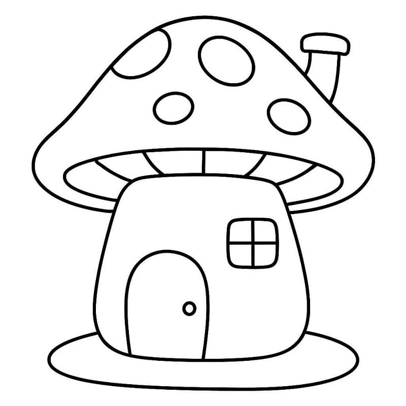 Tô màu Ngôi Nhà Nấm Nhỏ Xinh 1 Tô màu Ngôi Nhà Nấm Nhỏ Xinh dễ thương cho bé