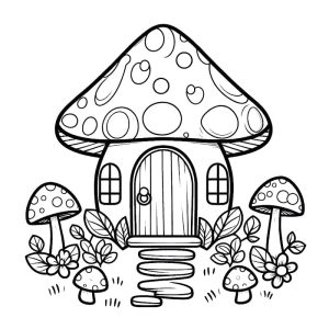 Tô màu Ngôi Nhà Nấm Xinh Xắn giúp bé rèn luyện khả năng tô màu