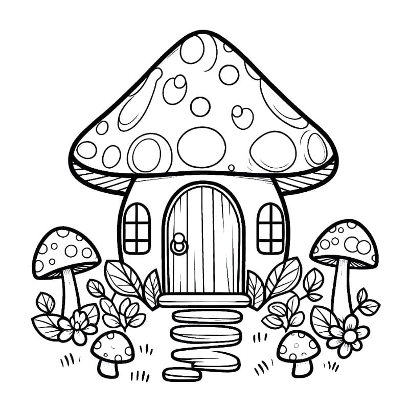 Tô màu Ngôi Nhà Nấm Xinh Xắn 1 Tô màu Ngôi Nhà Nấm Xinh Xắn giúp bé rèn luyện khả năng tô màu