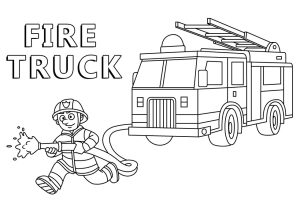 Tô màu người lính và xe cứu hỏa giúp bé rèn luyện khả năng tô màu