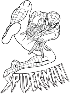 Tô màu người nhện bắn tơ giúp bé rèn luyện khả năng tô màu