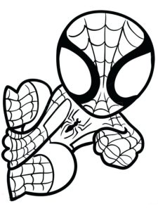 Tô màu người nhện chibi đáng yêu dễ thương cho bé