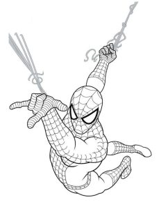 Tô màu Người Nhện Đu Tơ dễ thương cho bé
