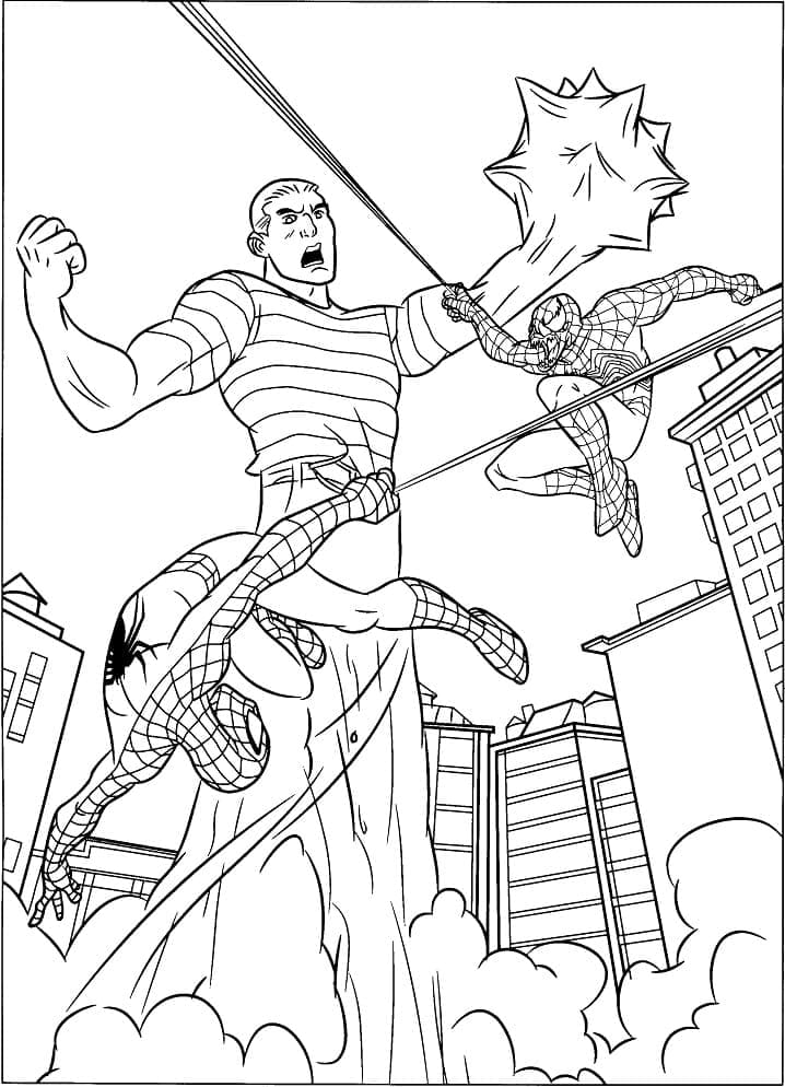 Tô màu Người Nhện Spider Man Chiến Đấu 1 Tô màu Người Nhện Spider Man Chiến Đấu giúp bé rèn luyện khả năng tô màu