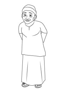 Tô màu Nhân Vật Bà Opah Trong Upin và Ipin dễ thương cho bé