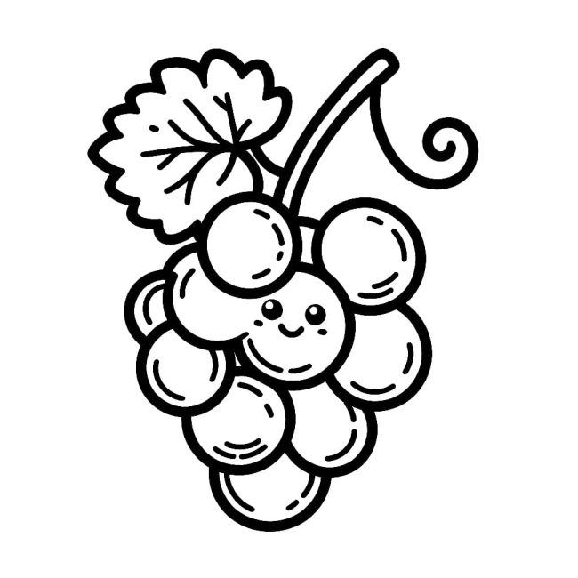 Tô màu Nho Hoạt Hình cho bé tập tô