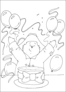 Tô màu Paddington Sinh Nhật dễ thương cho bé