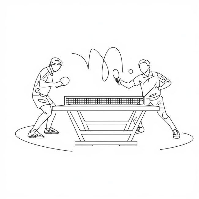 Tô màu Phác Thảo Bóng Bàn cho bé tập tô