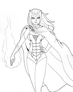 Tô màu phù thủy scarlet giúp bé rèn luyện khả năng tô màu