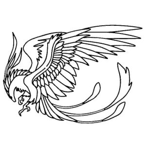 Tô màu Phượng Hoàng Mạnh Mẽ dễ thương cho bé