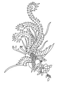 Tô màu Phượng Hoàng và Bông Hoa cho bé tập tô
