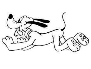 Tô màu Pluto Đang Chạy cho bé tập tô