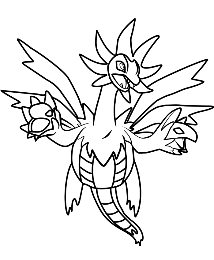 Tô màu pokemon 3 đầu sazandora 1 Tô màu pokemon 3 đầu sazandora cho bé tập tô