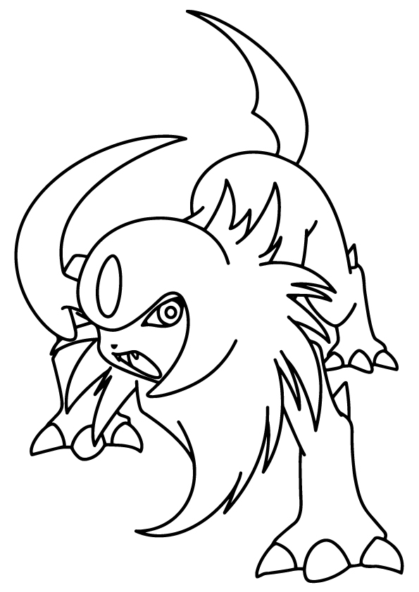 Tô màu pokemon absol 1 Tô màu pokemon absol dễ thương cho bé