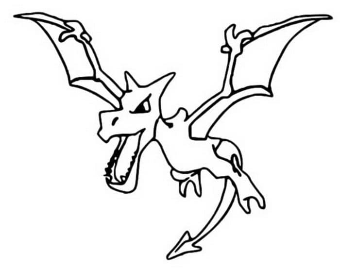 Tô màu Pokemon Aerodactyl 1 Tô màu Pokemon Aerodactyl giúp bé rèn luyện khả năng tô màu