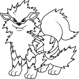 Tô màu Pokemon Arcanine dễ thương cho bé