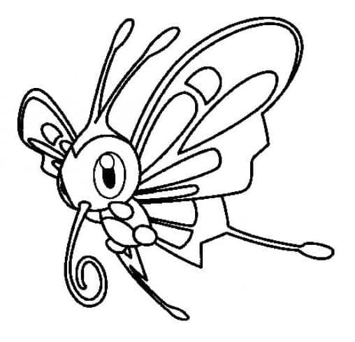 Tô màu Pokemon Beautifly 1 Tô màu Pokemon Beautifly giúp bé rèn luyện khả năng tô màu