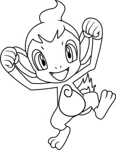 Tô màu Pokemon Chimchar cho bé tập tô