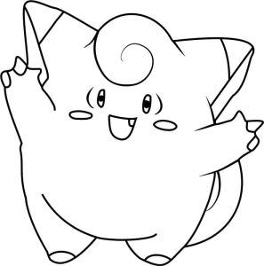 Tô màu Pokemon Clefairy cho bé tập tô