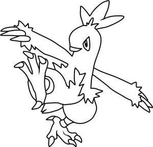 Tô màu Pokemon Combusken dễ thương cho bé