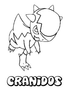 Tô màu Pokemon Cranidos cho bé tập tô