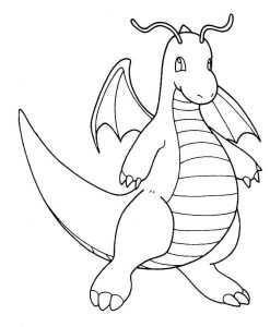 Tô màu Pokemon Dragonite giúp bé rèn luyện khả năng tô màu
