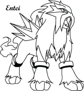 Tô màu Pokemon Entei giúp bé rèn luyện khả năng tô màu