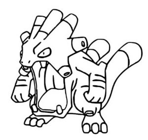 Tô màu Pokemon Exploud cho bé tập tô