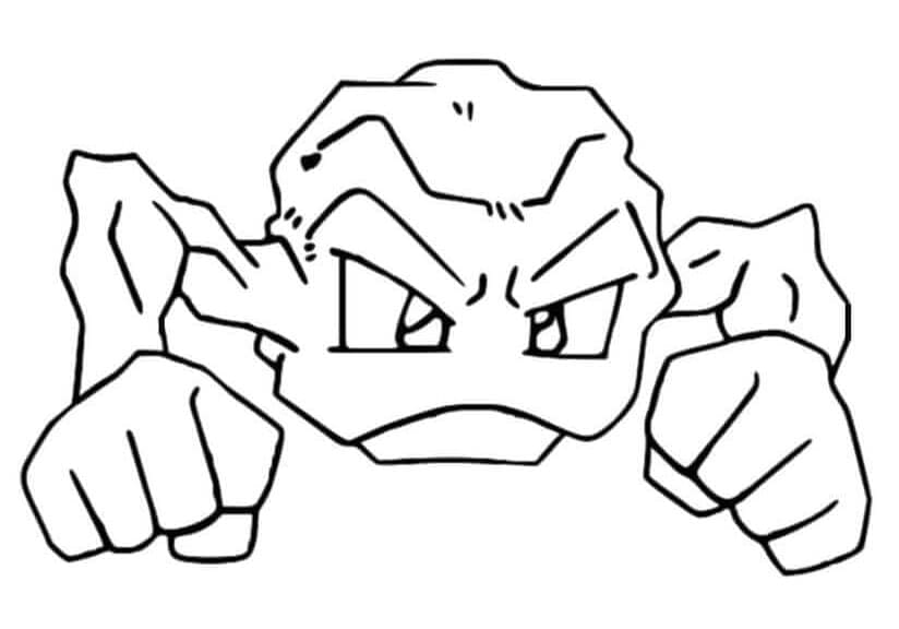 Tô màu Pokemon Geodude 1 Tô màu Pokemon Geodude cho bé tập tô