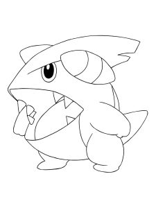 Tô màu Pokemon Gible cho bé tập tô