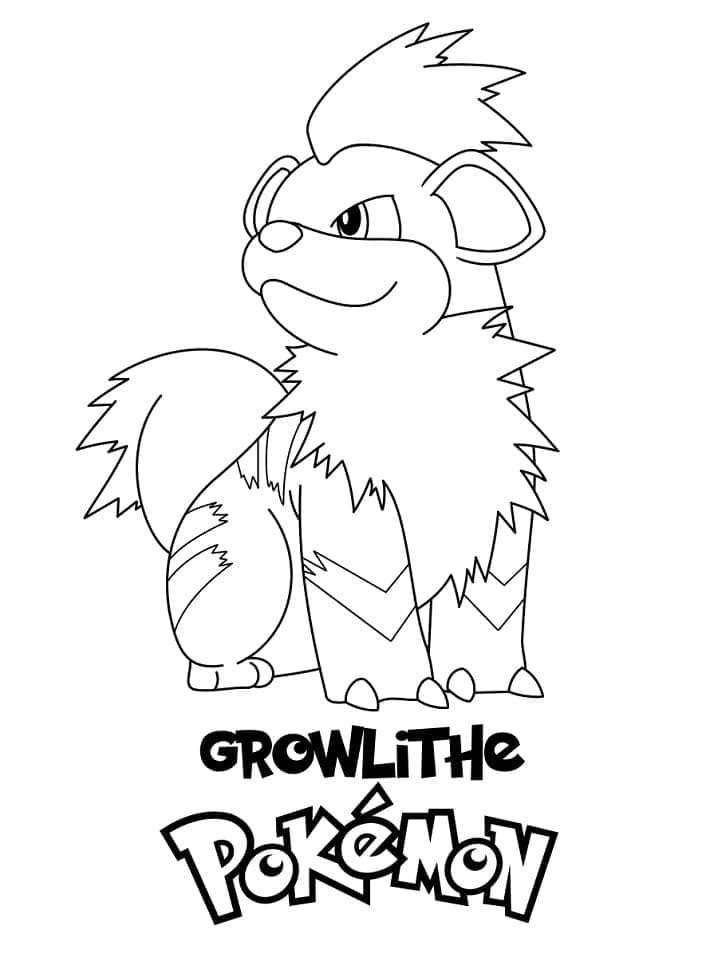 Tô màu Pokemon Growlithe 1 Tô màu Pokemon Growlithe cho bé tập tô