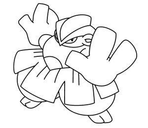 Tô màu Pokemon Hariyama cho bé tập tô