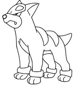 Tô màu Pokemon Houndour dễ thương cho bé
