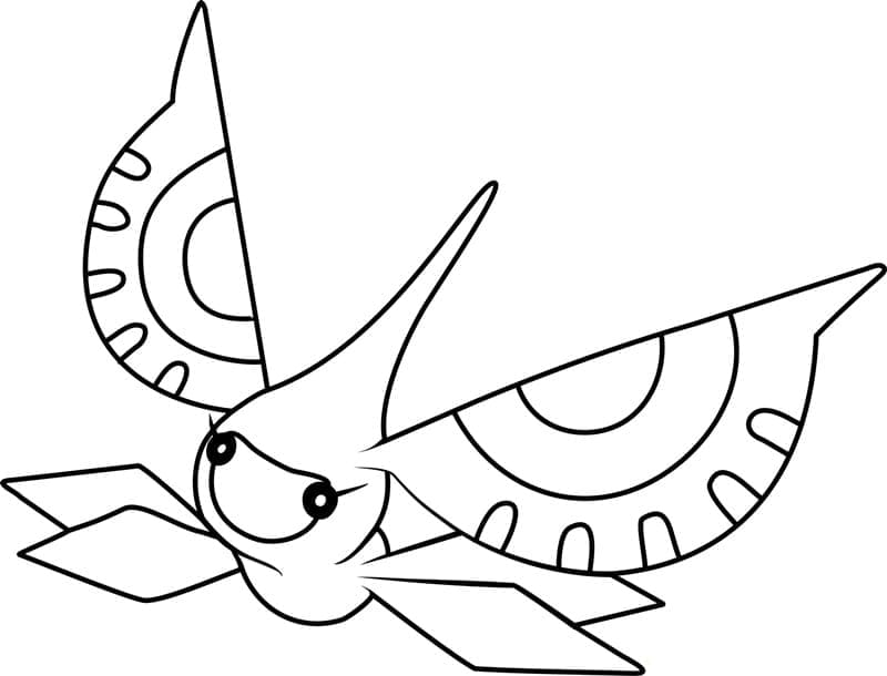 Tô màu Pokemon Masquerain 1 Tô màu Pokemon Masquerain giúp bé rèn luyện khả năng tô màu