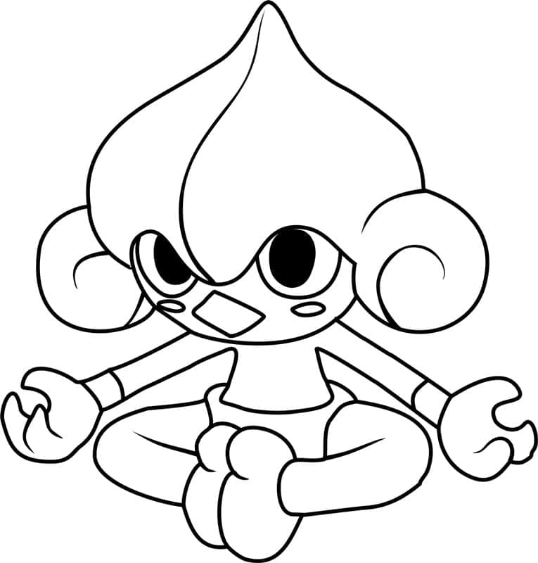 Tô màu Pokemon Meditite 1 Tô màu Pokemon Meditite dễ thương cho bé