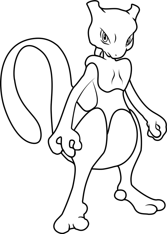 Tô màu pokemon mewtwo 1 Tô màu pokemon mewtwo cho bé tập tô