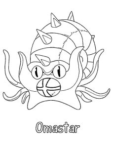 Tô màu Pokemon Omastar cho bé tập tô