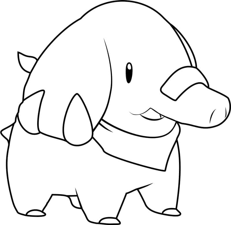 Tô màu Pokemon Phanpy 1 Tô màu Pokemon Phanpy cho bé tập tô