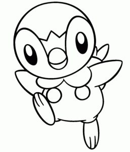 Tô màu Pokemon Piplup dễ thương cho bé