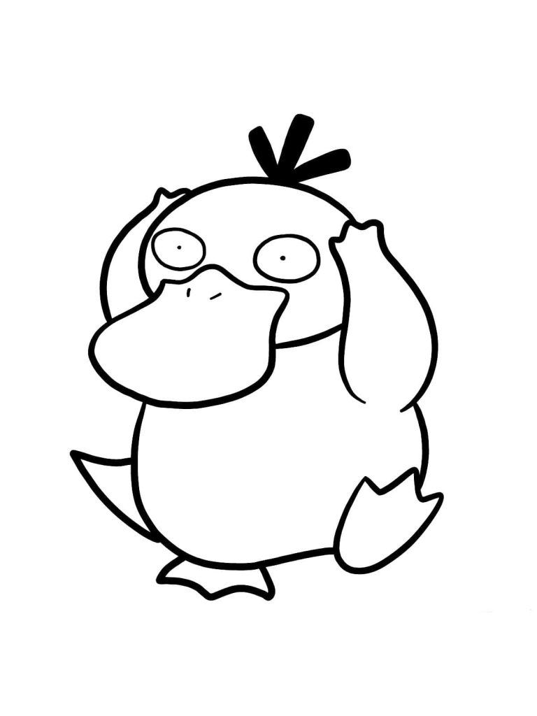 Tô màu Pokemon Psyduck 1 Tô màu Pokemon Psyduck dễ thương cho bé
