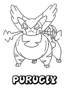 Tô màu Pokemon Purugly dễ thương cho bé
