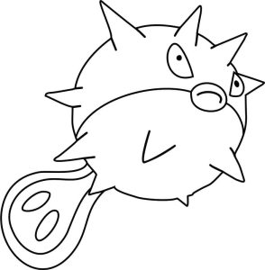 Tô màu Pokemon Qwilfish cho bé tập tô