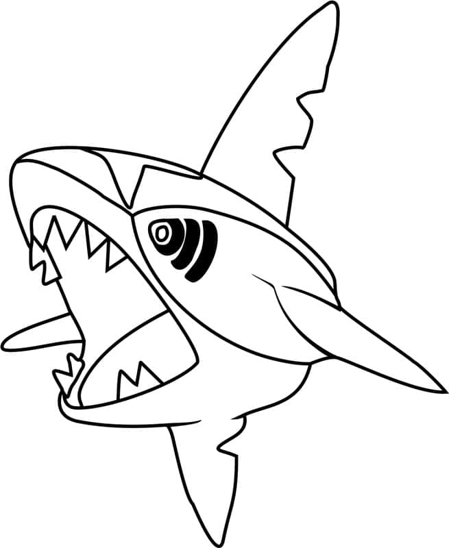 Tô màu Pokemon Sharpedo 1 Tô màu Pokemon Sharpedo cho bé tập tô