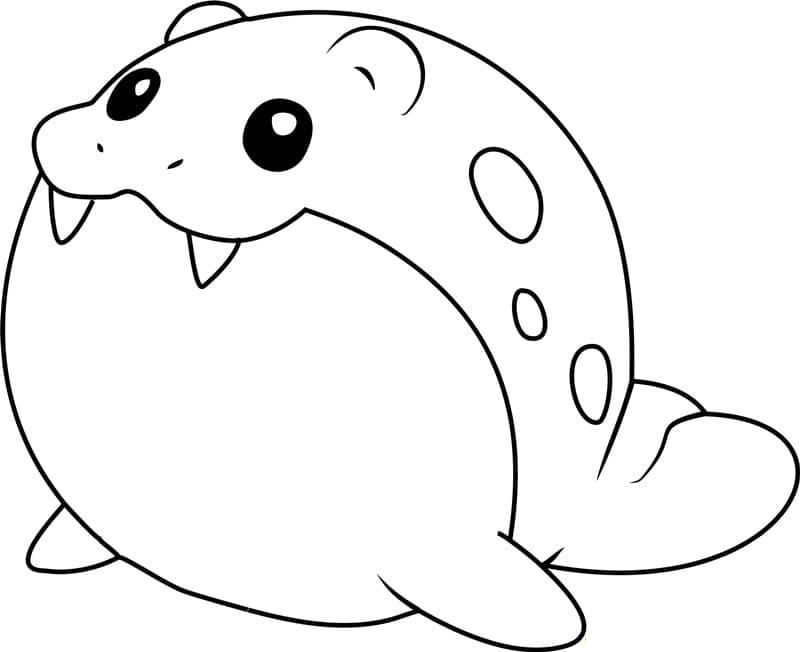 Tô màu Pokemon Spheal 1 Tô màu Pokemon Spheal giúp bé rèn luyện khả năng tô màu