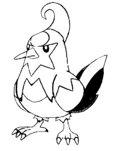Tô màu Pokemon Staravia cho bé tập tô